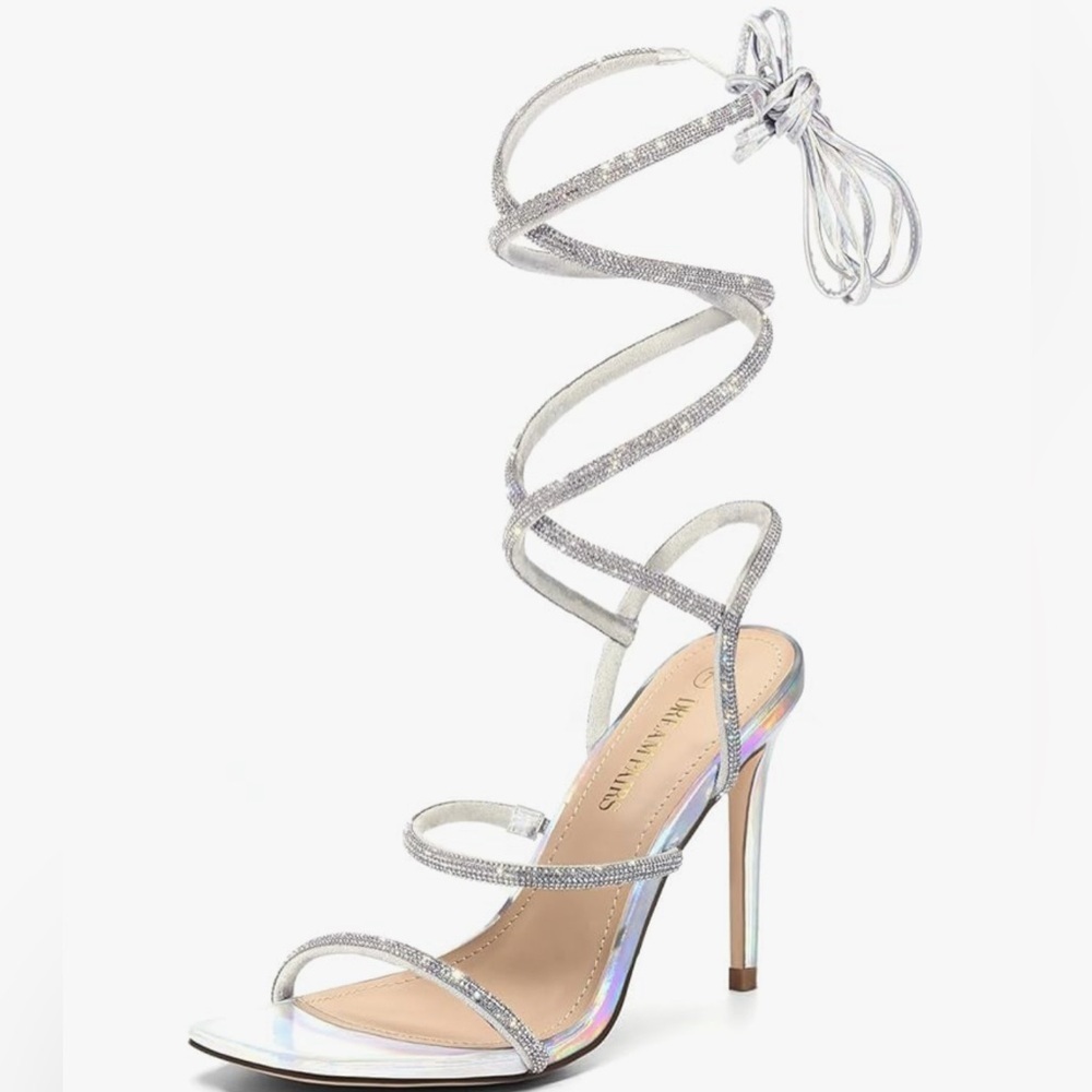 Dream Pairs Silver Strappy Heels - Picture 2 of 3